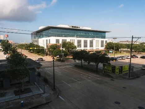 Houston street and office building