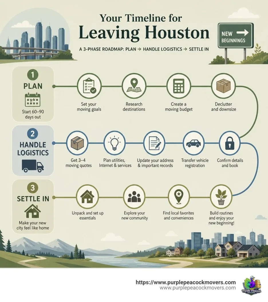 Timeline for leaving Houston